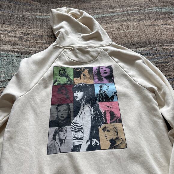 Taylor Swift The Eras Tour Cream Official Merch Oversized Hoodie Sweatshirt XL - Picture 2 of 9